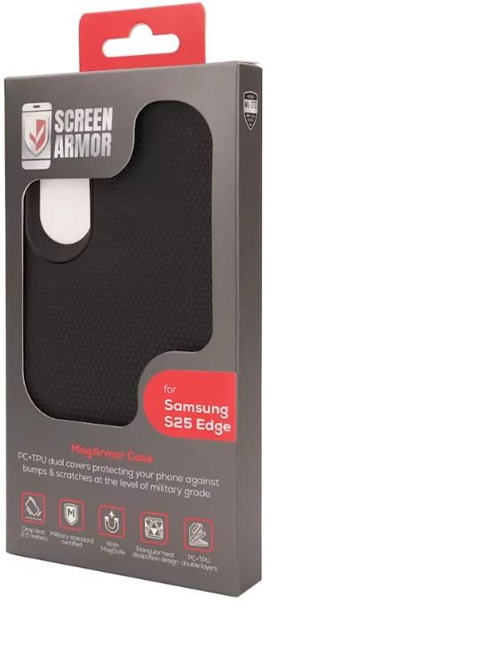 ScreenArmor MagArmor Dėklas Samsung S25 Edge, juodas