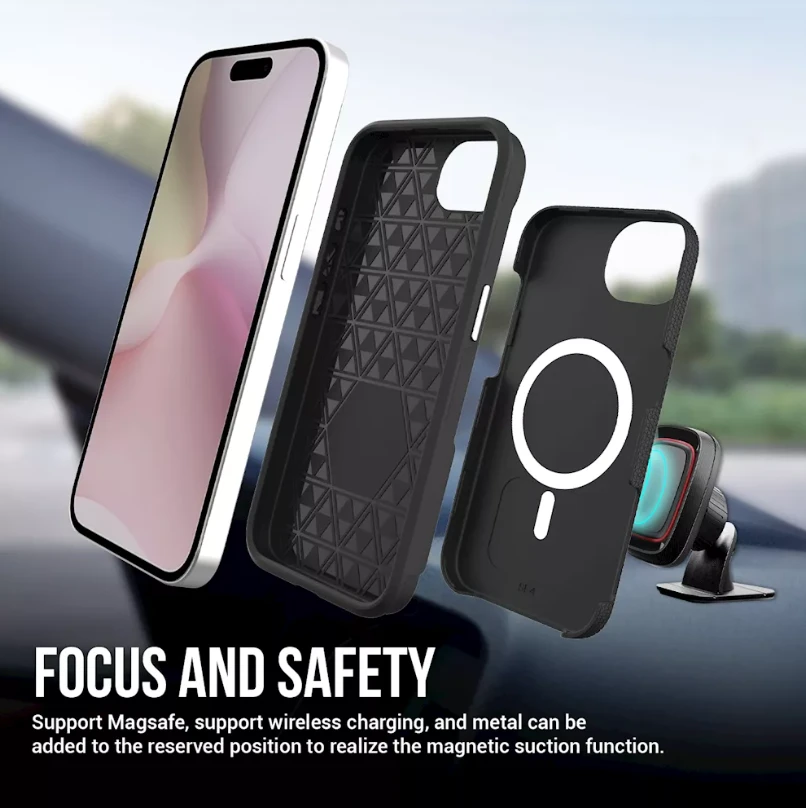 ScreenArmor MagArmor Dėklas iPhone 17e/16e, juodas