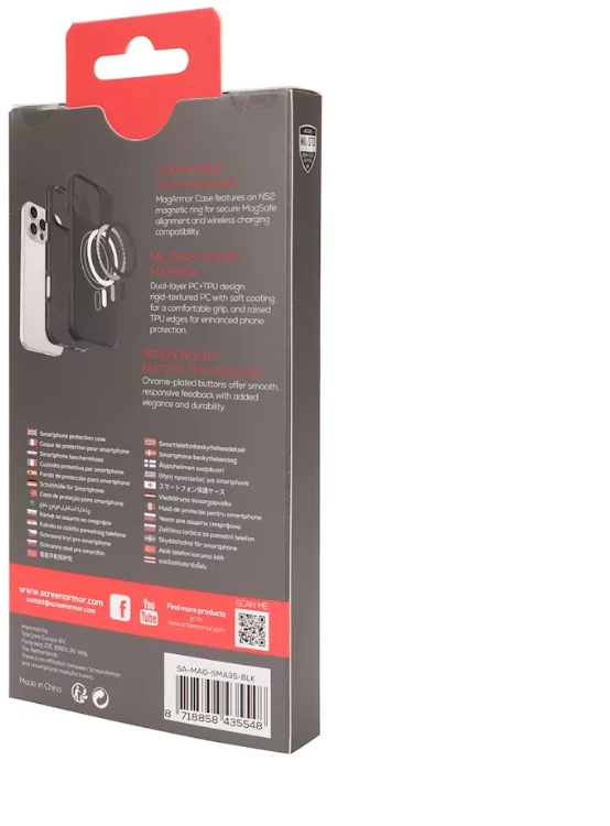 ScreenArmor MagArmor Case Apsauginis MagSafe Dėklas Samsung Galaxy A35 juodos spalvos