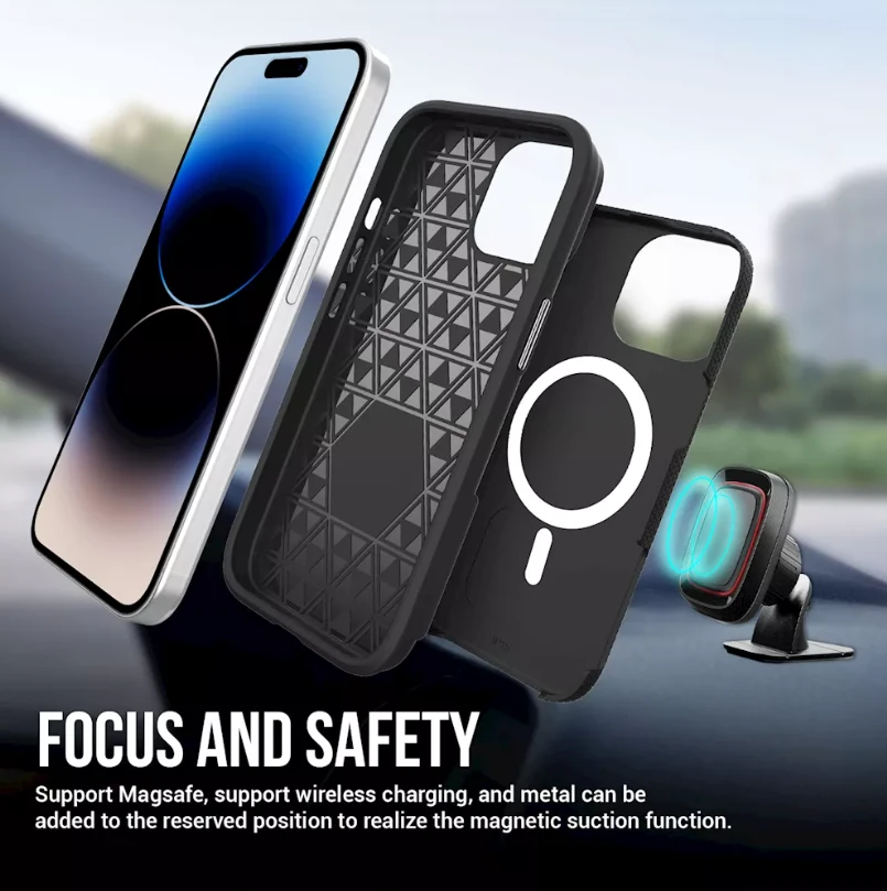 ScreenArmor MagArmor Dėklas iPhone 15, juodas