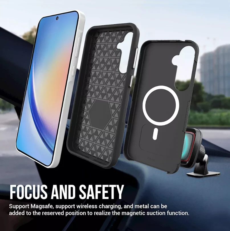 ScreenArmor MagArmor Case Apsauginis MagSafe Dėklas Samsung Galaxy A35 juodos spalvos