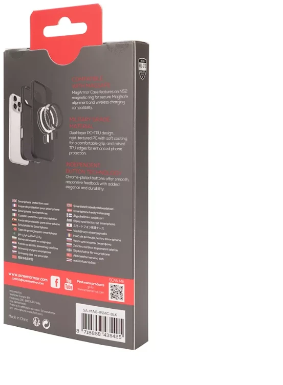 ScreenArmor MagArmor Dėklas iPhone 16 Plus, juodas