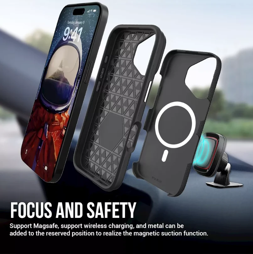 ScreenArmor MagArmor Dėklas iPhone 16 Plus, juodas