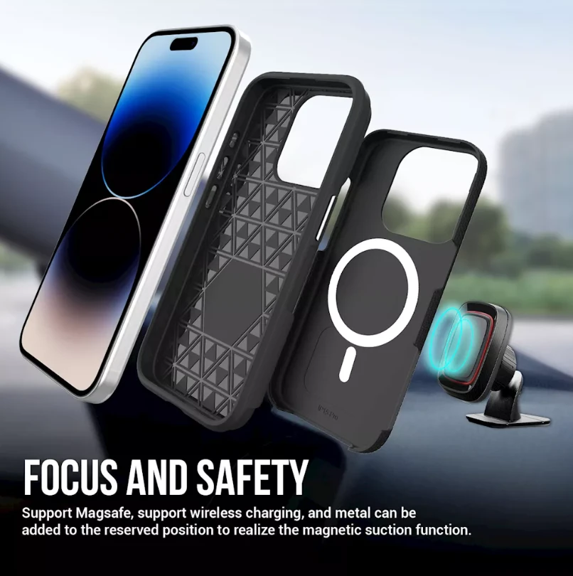 ScreenArmor MagArmor Dėklas iPhone 15 Pro, juodas
