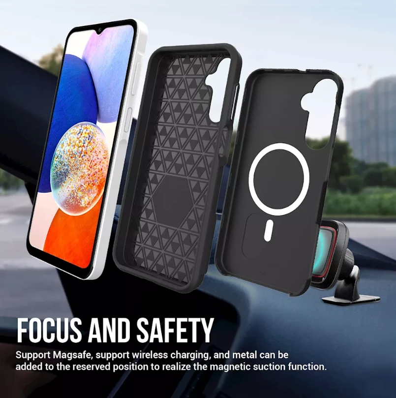 ScreenArmor MagArmor Case Apsauginis MagSafe Dėklas Samsung Galaxy A15 juodos spalvos
