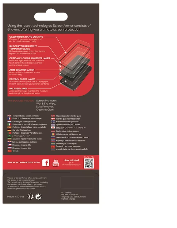ScreenArmor Pilnai Dengiantis Privatumo Grūdintas Stiklas Apple iPhone Air