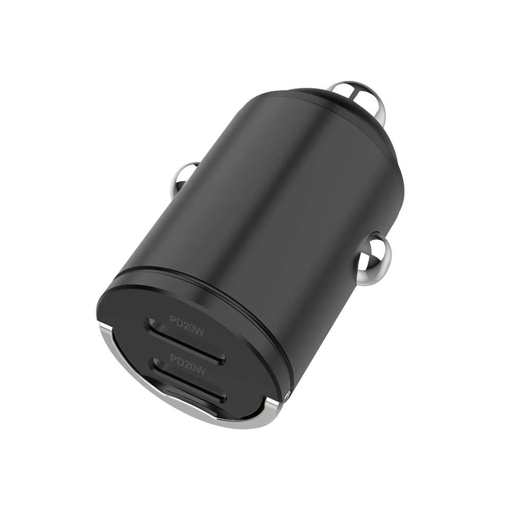 SEEK TOTI 40W Dual Type-C Port Car Fast Charger, Juodas