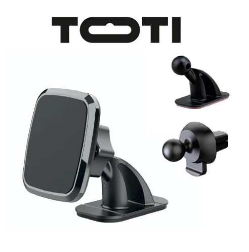 SEEK TOTI Magnetic Square Shape Car Holder with 3M Glue Mount, Juodas
