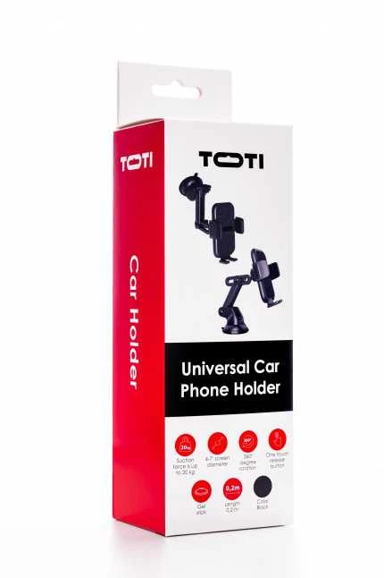 SEEK TOTI Universal Car Suction cup Phone Holder, Juodas