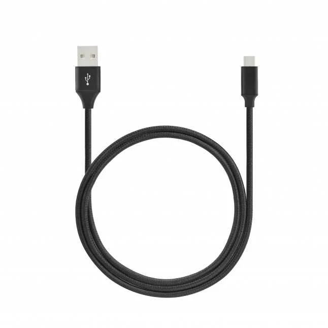 SEEK TOTI USB A to Micro USB, 2m Braided cable 2A, Juodas