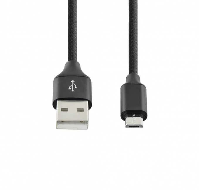 SEEK TOTI USB A to Micro USB, 2m Braided cable 2A, Juodas