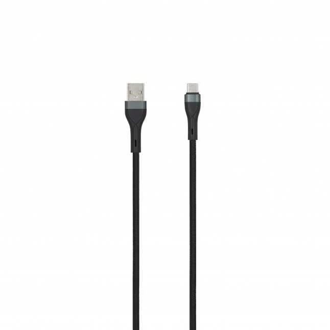 SEEK TOTI USB A to Type-C, 2m Braided Cable 3A, Juodas
