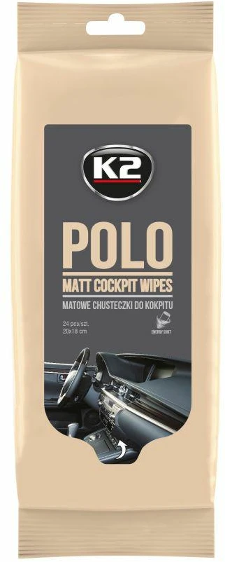 Melle K2 MATINĖS SERVETĖLĖS PRIETAISŲ SKYDELIUI ENERGY SHOT POLO Matinis WIPES 24 VNT.