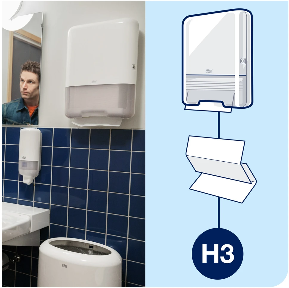 Servetėlės Tork Singlefold Advanced H3 (290143), 2 sluoksniai, baltos spalvos, 250 lapelių