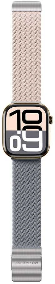 Set of 2 AmazingThing Blend Band for Apple Watch 45/46/49mm – Rožinė-Gray/Rožinė