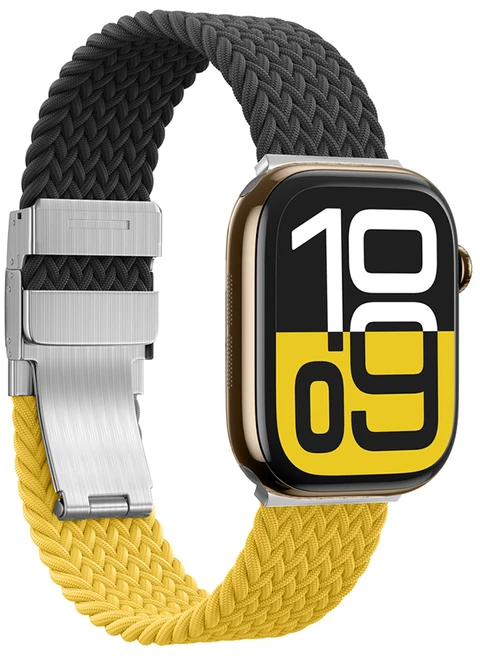 Set of 2 AmazingThing Blend Band for Watch 45/46/49mm – Geltona-juodos spalvos/juodos spalvos