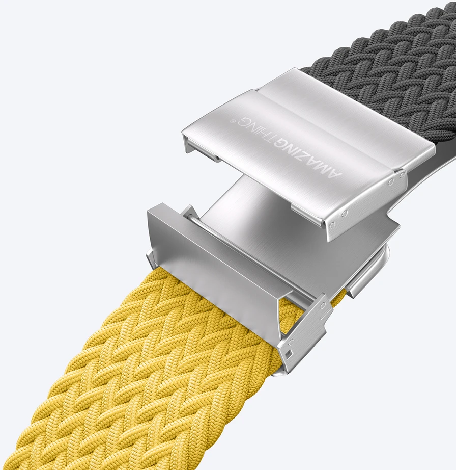 Set of 2 AmazingThing Blend Band for Watch 45/46/49mm – Geltona-juodos spalvos/juodos spalvos
