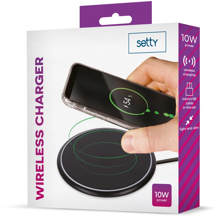 Įkroviklis belaidis Setty 10W juodas