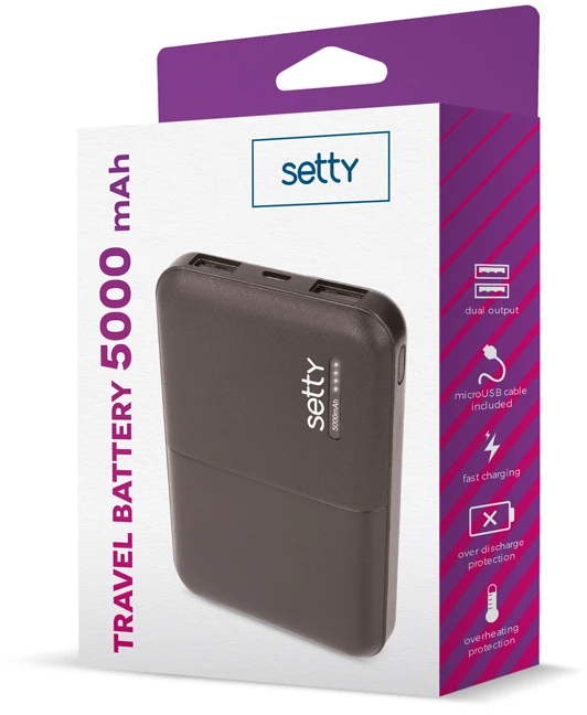 TelForceone Setty įkraunama baterija 5000 mAh juoda