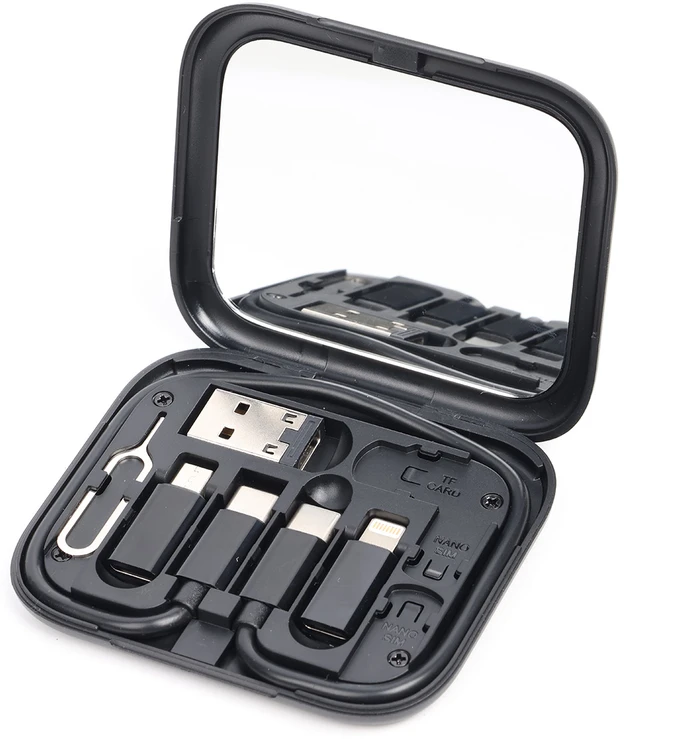Setty kelioninis adapterių rinkinys 11 viename AD-S11-01 juodas