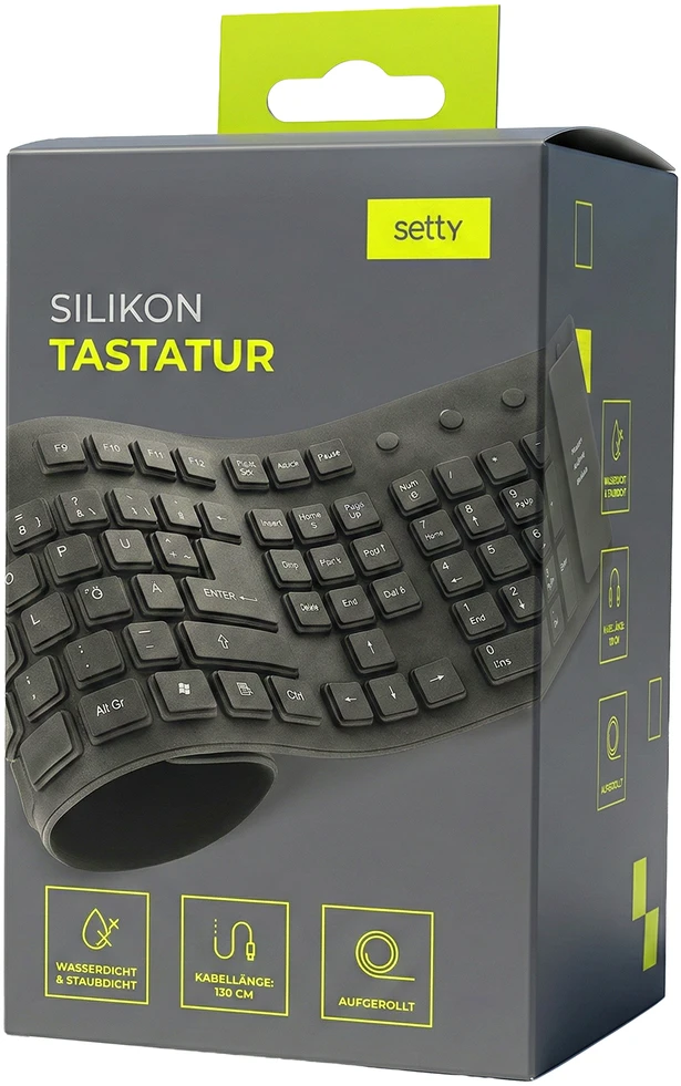 Setty Silikoninė laidinė klaviatūra R Home Office