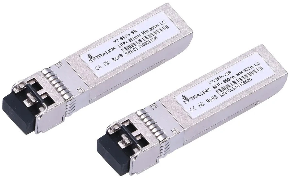 Šakotuvas SFP+ modulis EXTRALINK SFP+ 10G (EX.35955) 10Gbps, LC/UPC, 850nm, 300m, daugiafunkcinis režimas, DOM 2 vnt