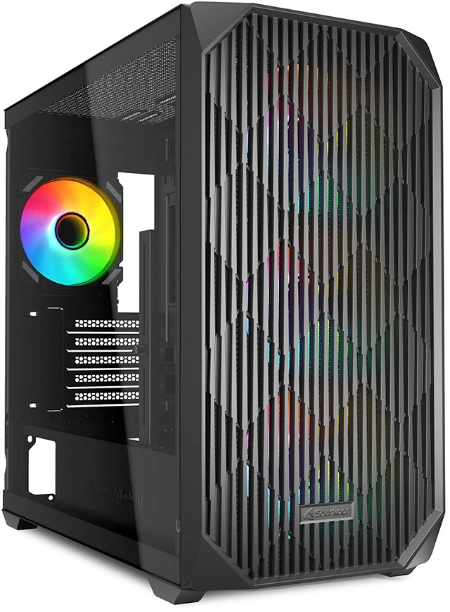 Sharkoon MK3 RGB, Tower tipo korpusas - juodas, grūdintas stiklas