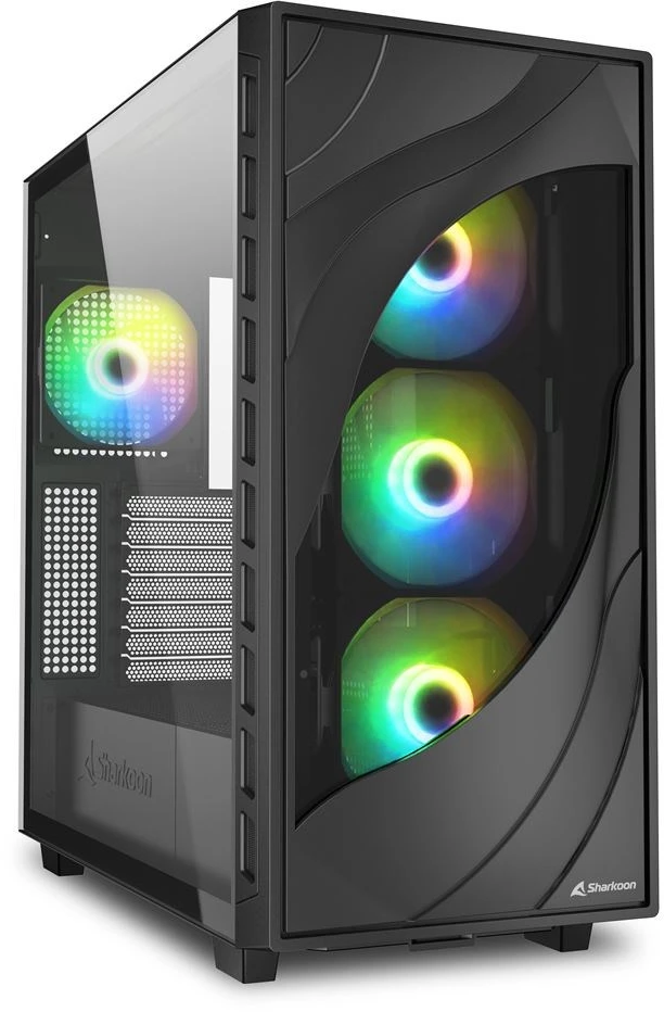 Sharkoon Rebel C80G RGB ATX 1xGlas Juodas