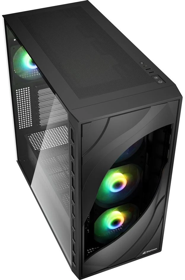Sharkoon Rebel C80G RGB ATX 1xGlas Juodas