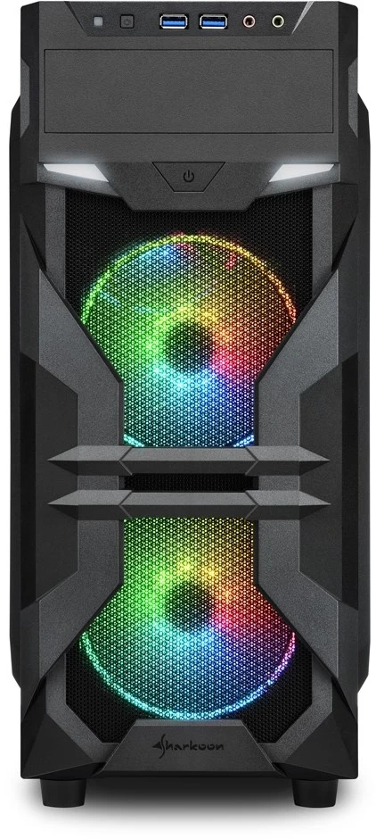Sharkoon VG7-W RGB, Tower korpusas - juodas, šoninė panelė pagaminta iš akrilo