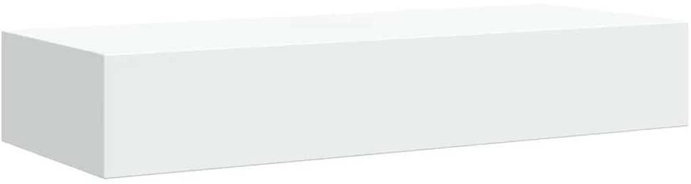 Sieninė lentyna su stalčiumi, baltos spalvos, 60x23,5x10cm, MDF