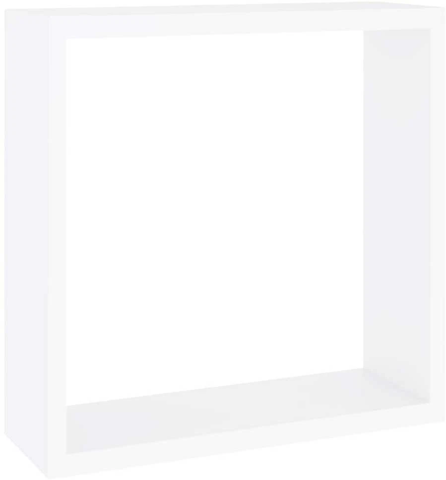 Sieninės lentynos, 3vnt., baltos spalvos, MDF, kubo formos
