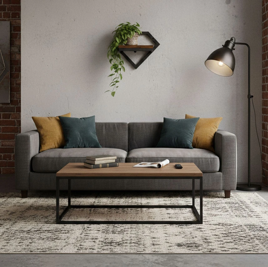 Sieninis gėlių stovas, pakabinama lentyna gėlėms ir dekoracijoms, Loft stiliaus rombo formos, ModernHome