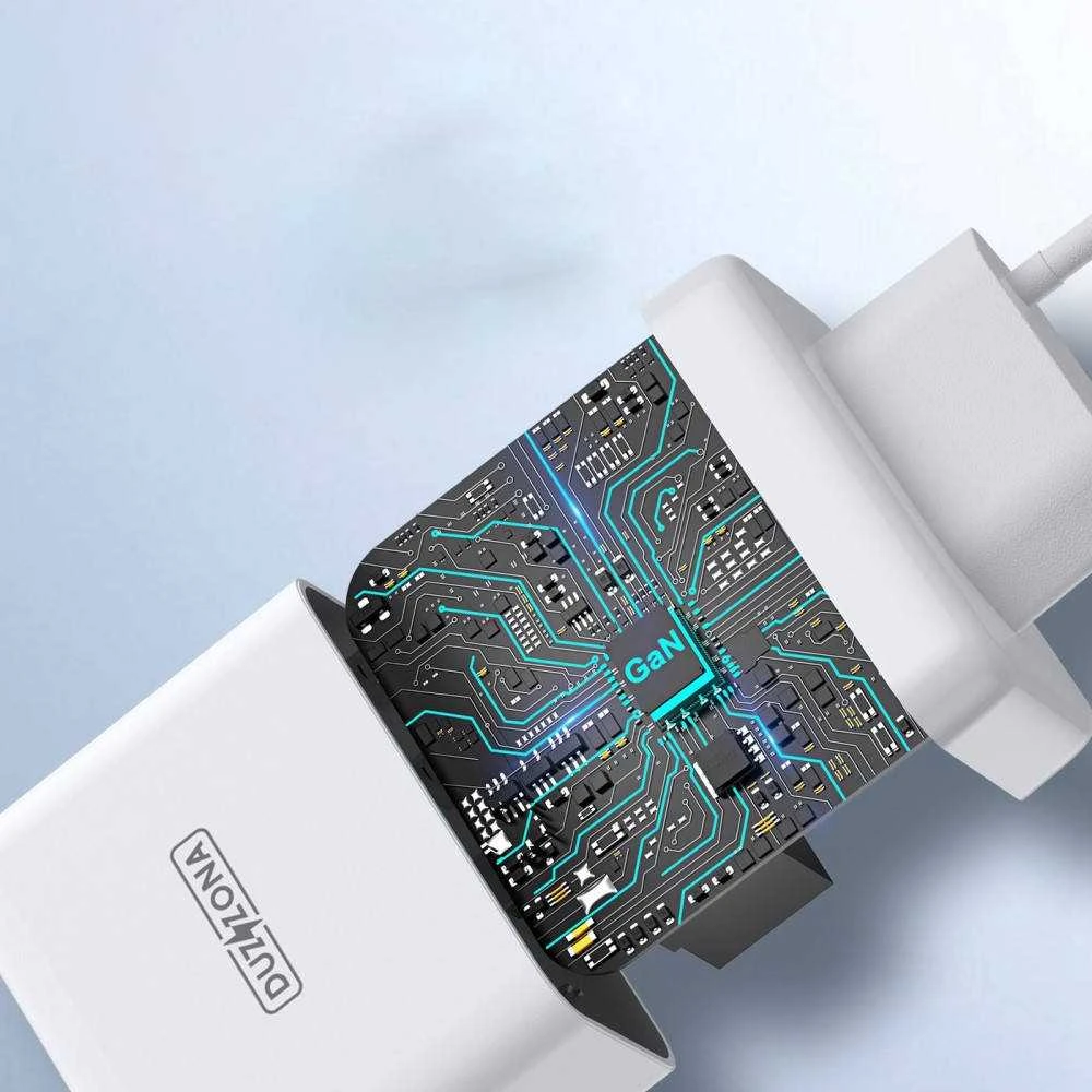 Įkroviklis DUZZONA T1 65W 2xUSB-C/USB-A baltas
