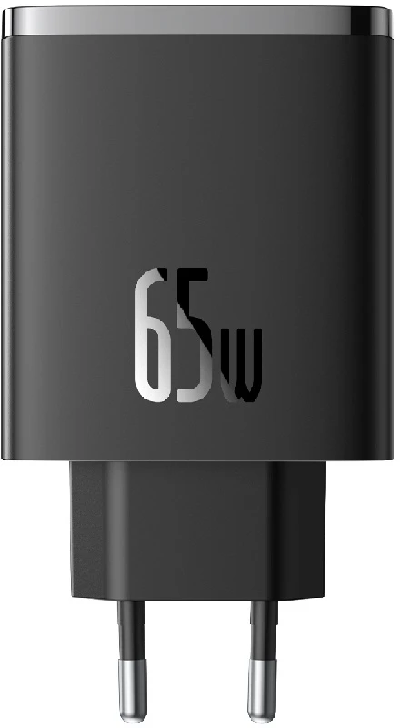 Sieninis įkroviklis Baseus OS-Cube Pro 2xUSB-C + USB, 65W (juodas)
