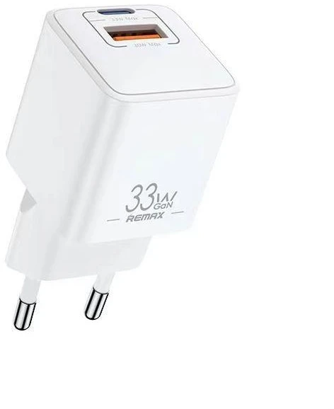 REMAX SIENINIS ĮKROVIKLIS BATT SERIES PD QC 33W RP-U26 1xUSB + 1xUSB-C Baltas
