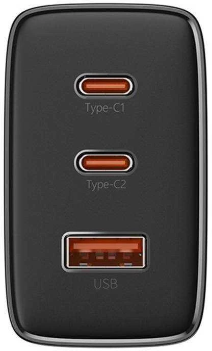 Sieninis įkroviklis Baseus OS-Cube Pro 2xUSB-C + USB, 65W (juodas)