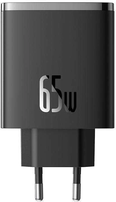 Sieninis įkroviklis Baseus OS-Cube Pro 2xUSB-C + USB, 65W (juodas)