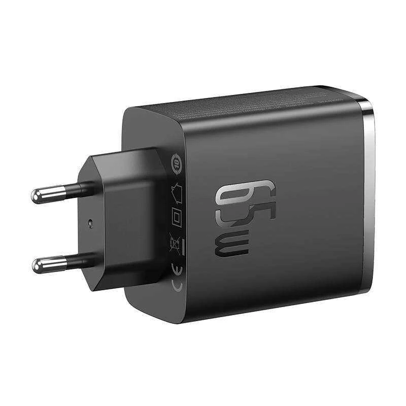Sieninis įkroviklis Baseus OS-Cube Pro 2xUSB-C + USB, 65W (juodas)