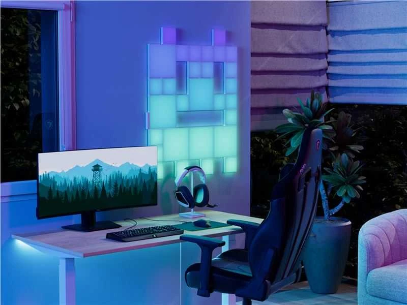 „Nanoleaf Blocks Small Squares“ papildomas rinkinys (4 panelės) | Daugiau nei 16 mln. spalvų