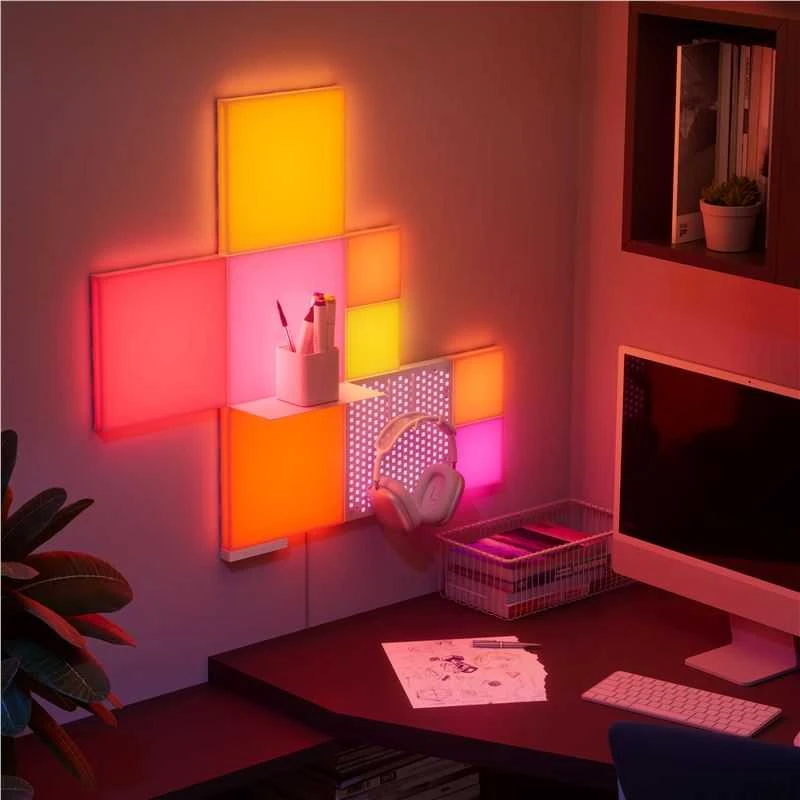 „Nanoleaf Blocks Small Squares“ papildomas rinkinys (4 panelės) | Daugiau nei 16 mln. spalvų