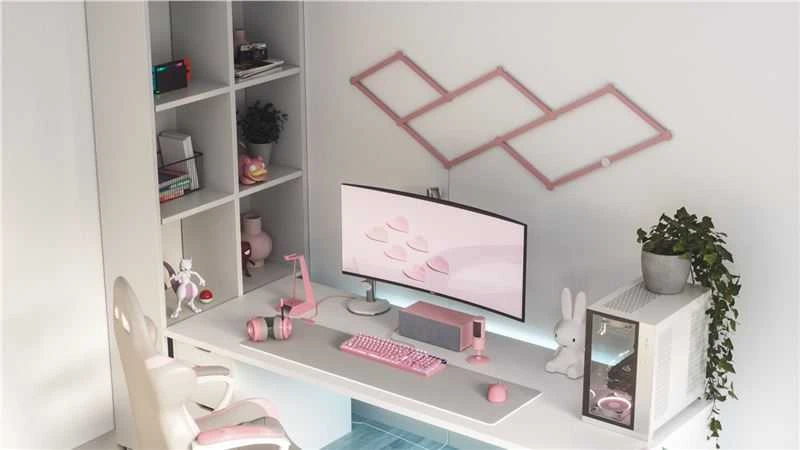 Nanoleaf | Lines Skin Rožinė Matte 9pcs