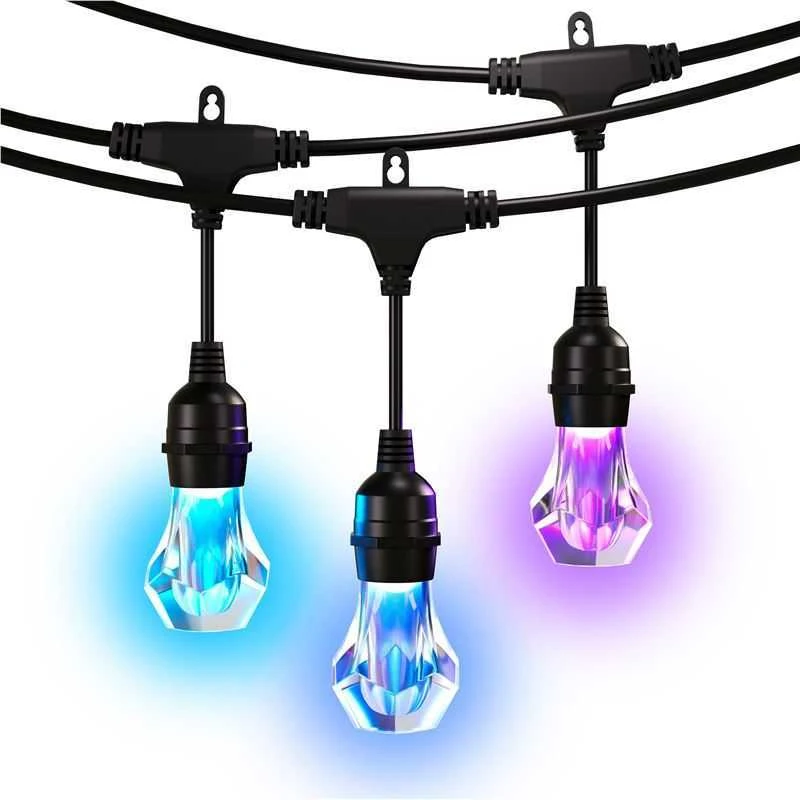 „Nanoleaf Essentials Matter“ išmaniosios daugiaspalvės lauko girliandos, prailginamos 15 m | 16 M+