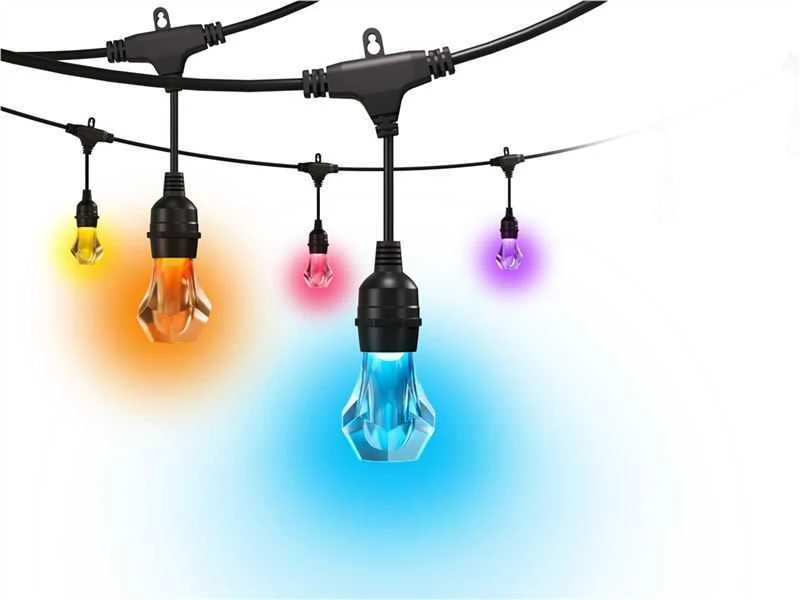 „Nanoleaf Essentials Matter“ išmaniosios daugiaspalvės lauko girliandos, prailginamos 15 m | 16 M+