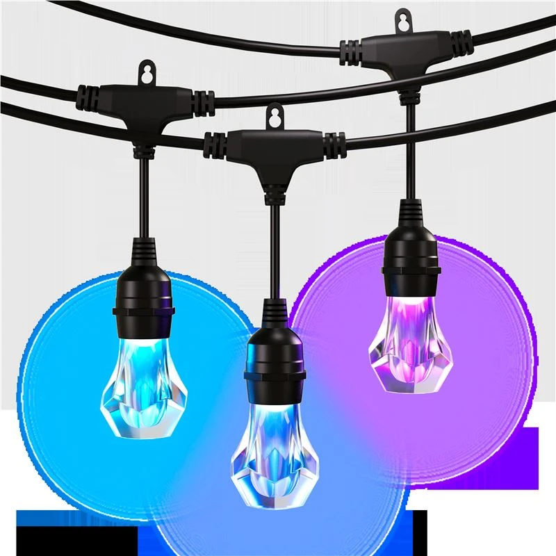 „Nanoleaf Essentials Matter“ išmaniųjų daugiaspalvių lauko lempučių girliandų pradinis rinkinys, 30 m | 16 mėn.+