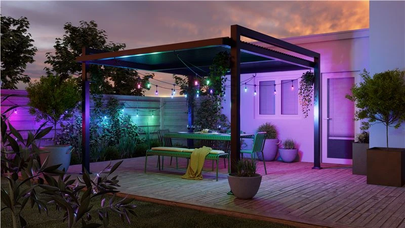 „Nanoleaf Essentials Matter“ išmaniųjų daugiaspalvių lauko lempučių girliandų pradinis rinkinys, 30 m | 16 mėn.+