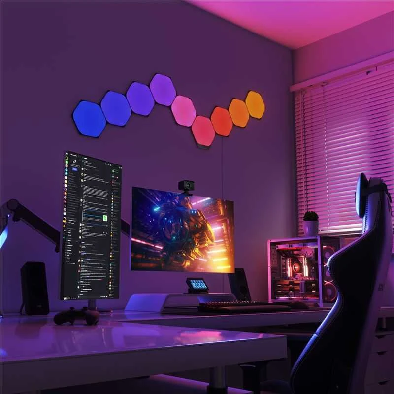 Sieninis šviestuvas Nanoleaf | Shapes Juodas Hexagons Starter Kit (9 panels) | 42 W | WiFi