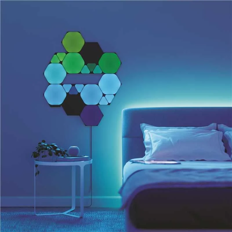 Sieninis šviestuvas Nanoleaf Shapes Juodas Mini Triangles Expansion Pack (10 panels)