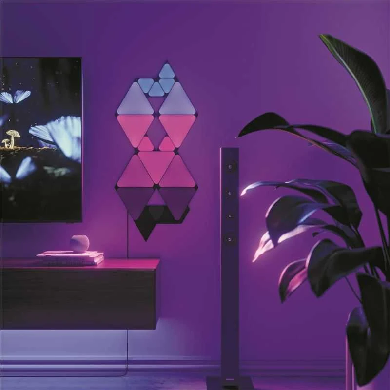 Sieninis šviestuvas Nanoleaf Shapes Juodas Mini Triangles Expansion Pack (10 panels)