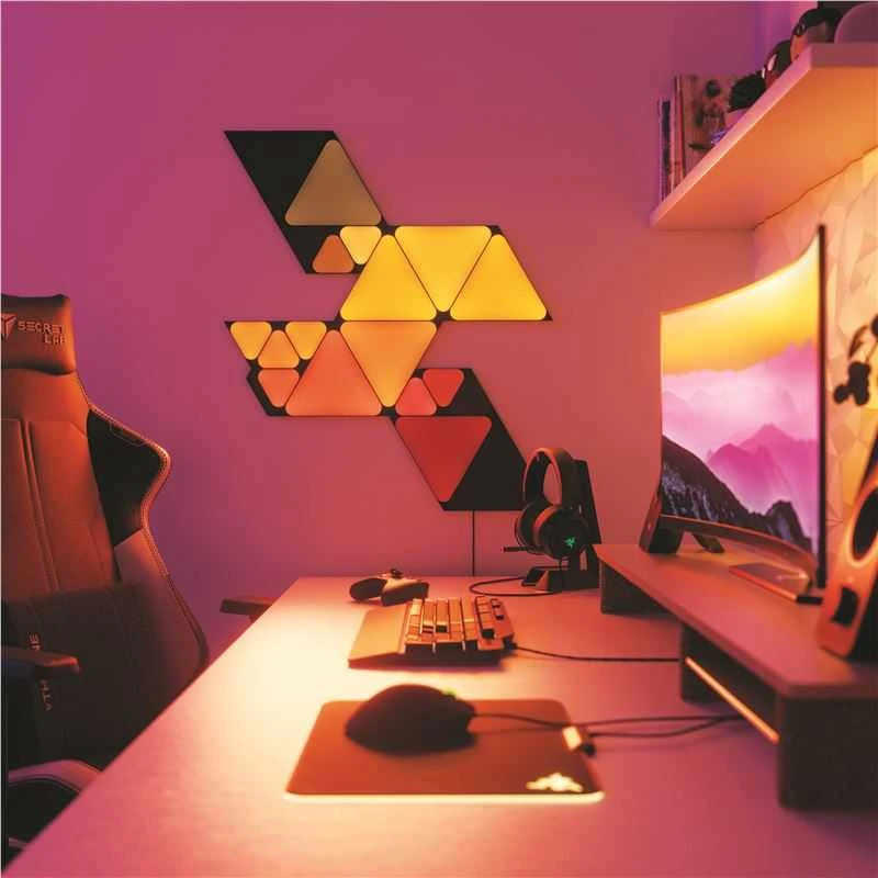 Sieninis šviestuvas Nanoleaf Shapes Juodas Mini Triangles Expansion Pack (10 panels)